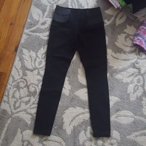 Black skinny jeggings with elastic top